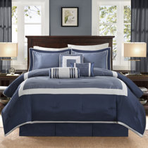 掛け布団 7点セット Genevieve/Blue 海外クイーンサイズ Madison Park Genevieve 7 Piece Comforter Set & Reviews | Wayfair